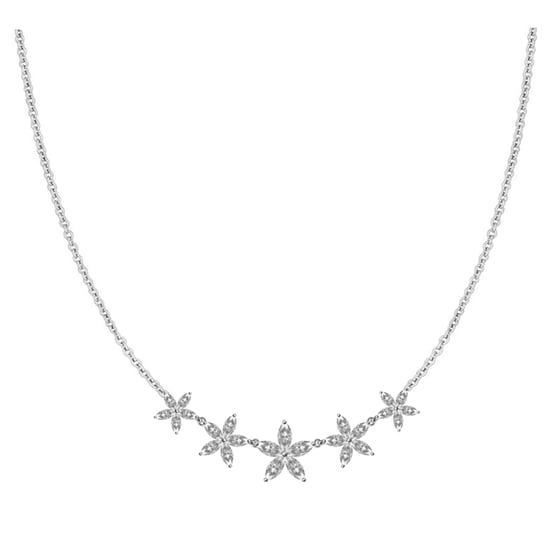 Luxenter 925 sterling zilveren ketting met glanzende zirkonia en rhodiumafwerking - Rethi - Image 1