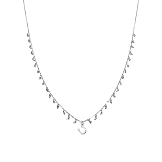 Luxenter 925 Sterling Silver and Dark Blue Crystal Necklace with Rhodium Finish - Good Luck - Image 1