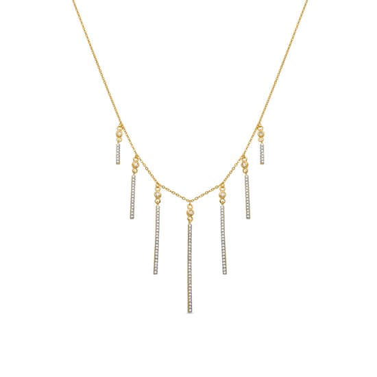 Luxenter 925 Sterling Silver Necklace with Sparkling Zirconia and 18k Gold Finish - Luig - Image 1
