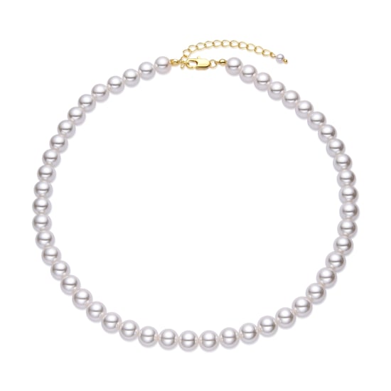 Luxenter Ketting met witte parel, 18-karaats goud afgewerkt - Jamel - Image 1