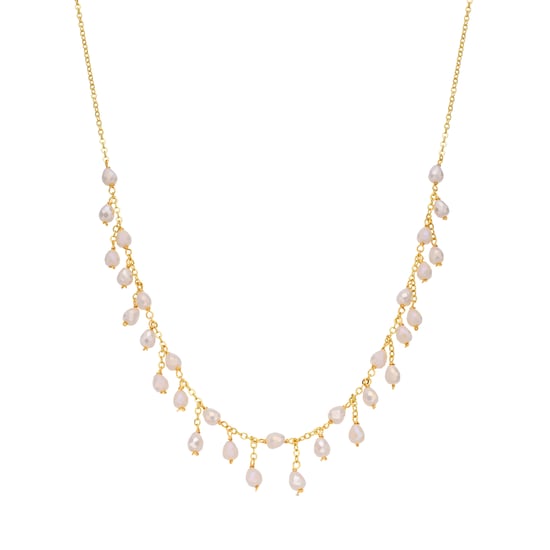 Luxenter White Crystal Necklace with 18k Yellow Gold Finish - Fyre - Image 1