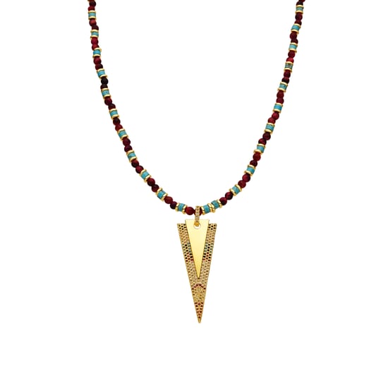 Luxenter 18k gold-plated multicoloured zirconia necklace - Colix - Image 1