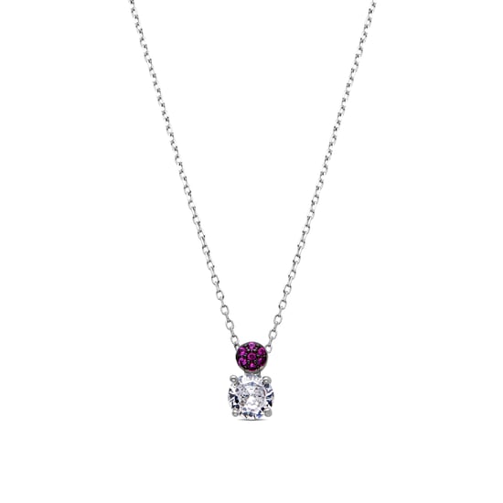 Luxenter 925 sterling zilveren ketting met zirkonia robijn, afwerking in rhodium - Naiuh - Image 1