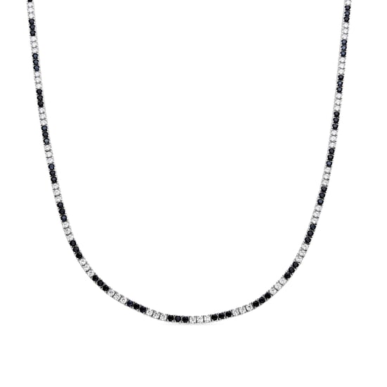 Luxenter 925 Sterling Silver and Onyx Zirconia Necklace with rhodium finish - Tahu - Image 1