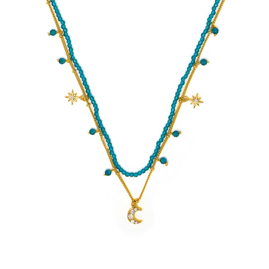 Luxenter Green Crystal Necklace with 18k Yellow Gold Finish - Ayora - Image 1