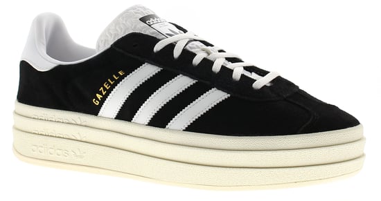Adidas Originals Womens Trainers Gazelle Bold Leather Lace Up black white cream - Image 1