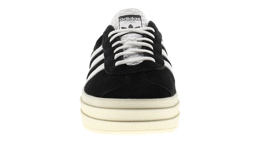 Adidas Originals Womens Trainers Gazelle Bold Leather Lace Up black white cream - Image 3