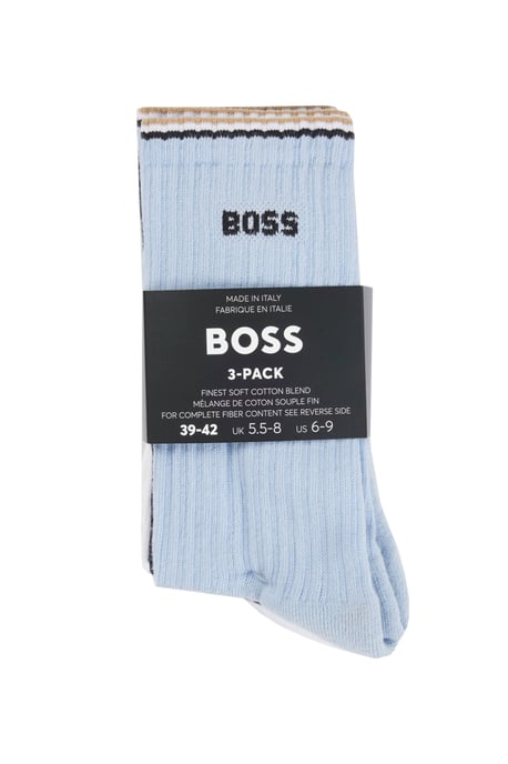 Boss Black BOSS 3 PACK RIB STRIPE SOCKS BLUE/NAVY/WHITE - Image 3