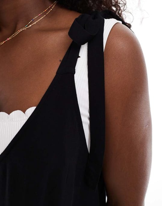 ASOS DESIGN maxi beach dress with D-ring strap detail in black - Image 3