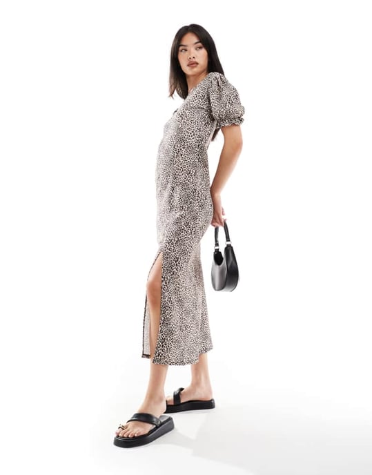 Miss Selfridge maxiklänning i leopardmönster - Image 1