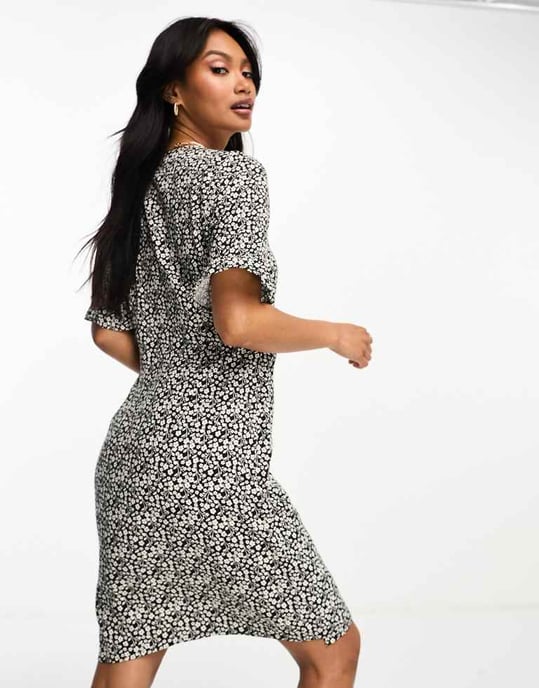 Y.A.S mesh midi dress in black - Image 3