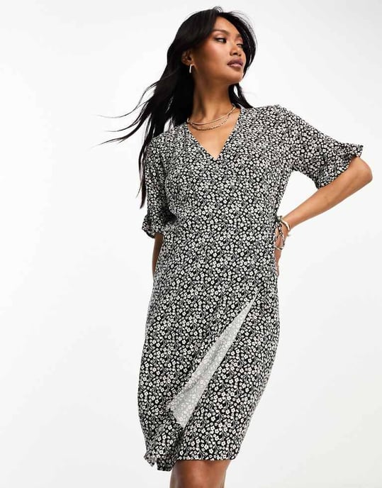 Y.A.S mesh midi dress in black - Image 4
