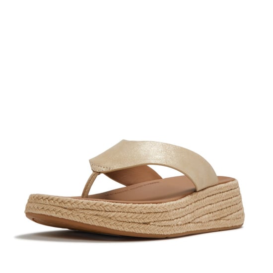 FitFlop F-mode espadrille shimmersuede toe-post sandals - Image 2