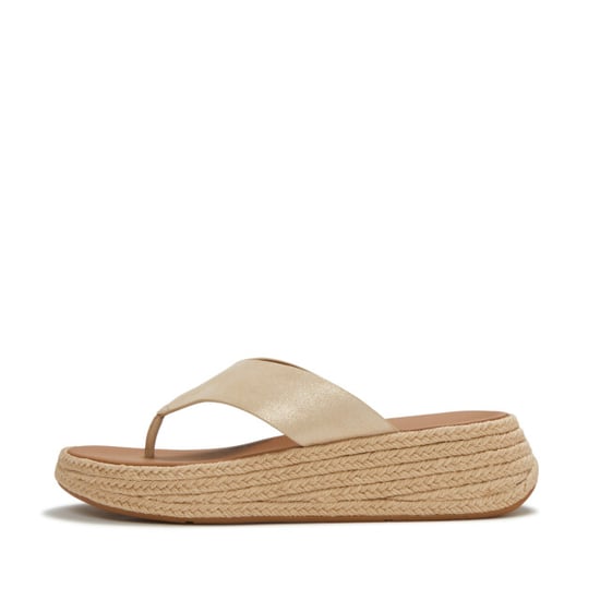 FitFlop F-mode espadrille shimmersuede toe-post sandals - Image 3