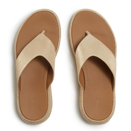 FitFlop F-mode espadrille shimmersuede toe-post sandals - Image 4