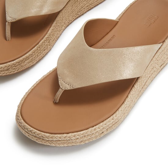 FitFlop F-mode espadrille shimmersuede toe-post sandals - Image 6