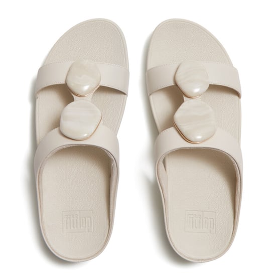 FitFlop Fino marbled-stone h-bar slides - Image 3