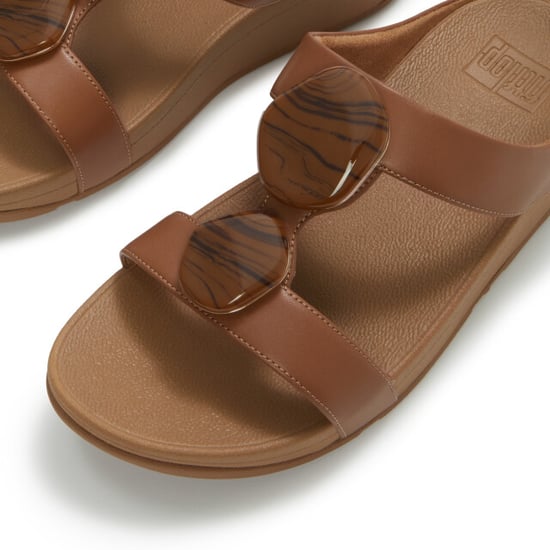 FitFlop Fino marbled-stone h-bar slides - Image 3