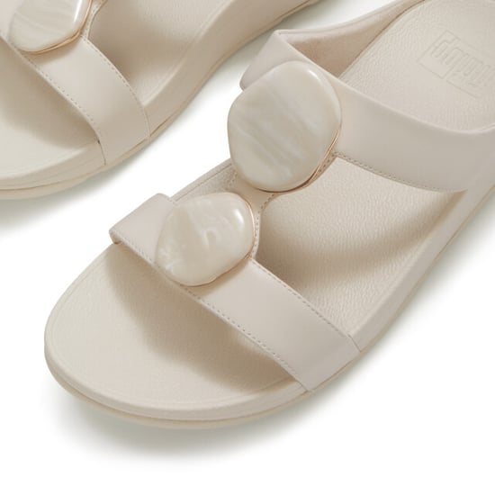 FitFlop Fino marbled-stone h-bar slides - Image 5