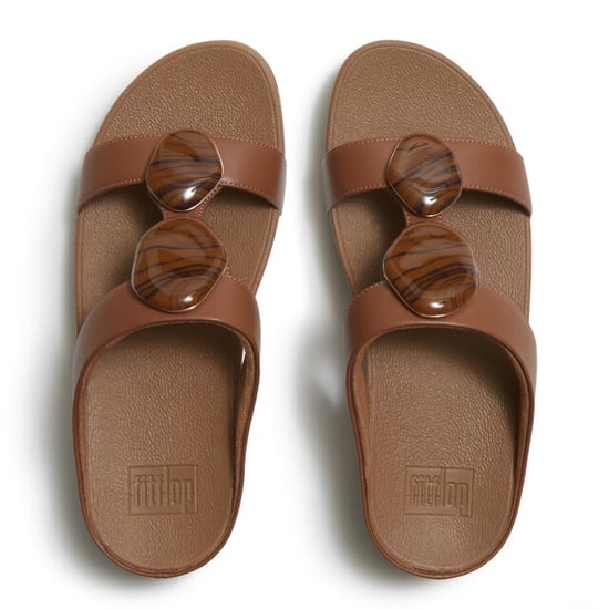 FitFlop Fino marbled-stone h-bar slides - Image 6