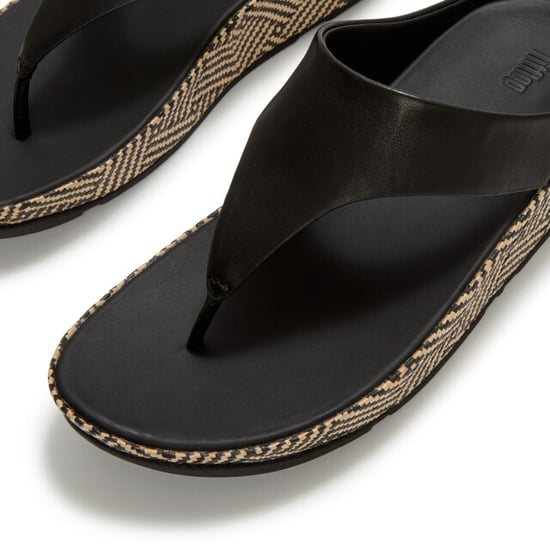 FitFlop Lulu lux graphic-weave leather cross slides - Image 4