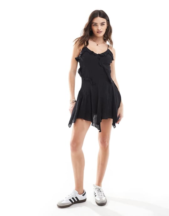 Cotton On Holly ruffle mini dress in black - Image 3