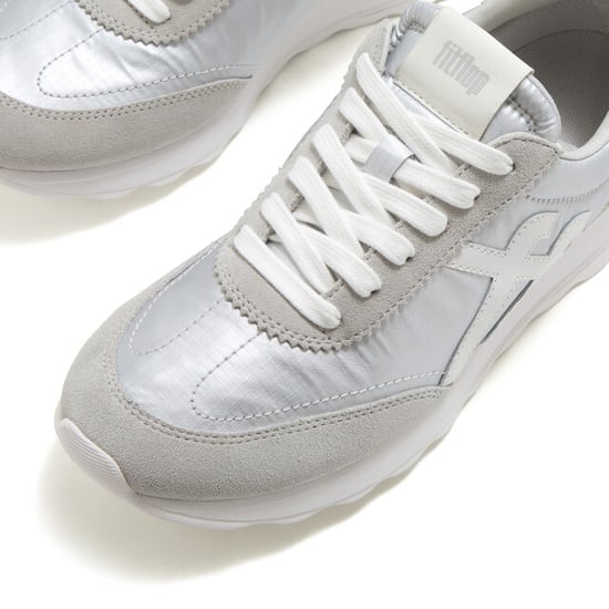 FitFlop Retro-q ff metallic-fabric/suede sneakers - Image 2