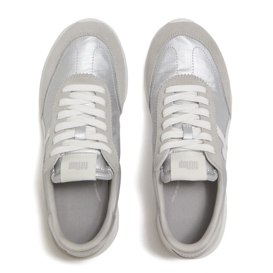 FitFlop Retro-q ff metallic-fabric/suede sneakers - Image 6