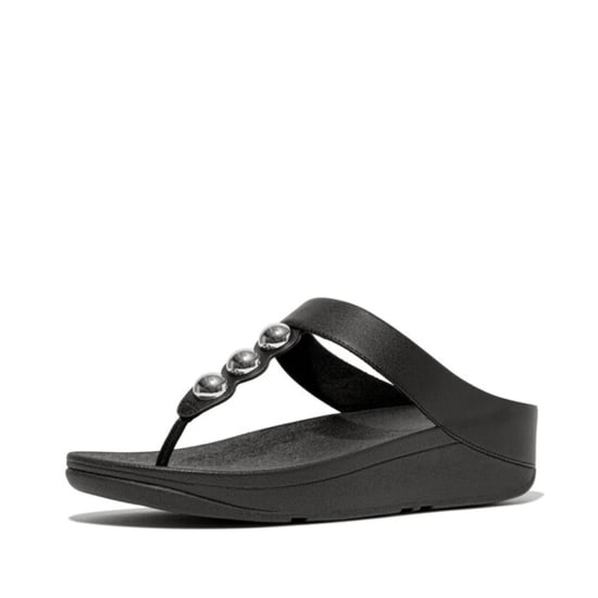 FitFlop Fino mirror-dome leather toe-post sandals - Image 4