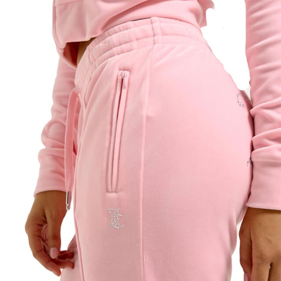 Juicy Couture Tina velour track pant with diamante branding - Image 4