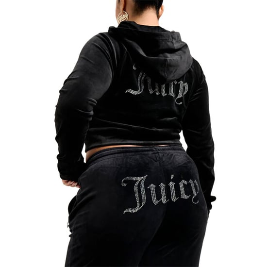 Juicy Couture Tina velour track pant with diamante branding - Image 4