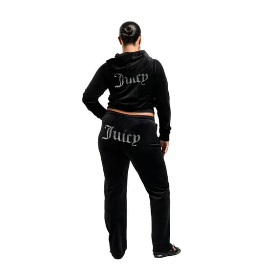 Juicy Couture Tina velour track pant with diamante branding - Image 5