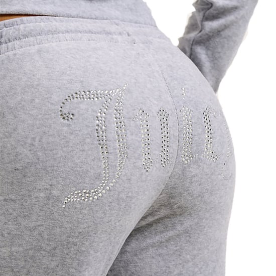 Juicy Couture Tina velour track pant with diamante branding - Image 5
