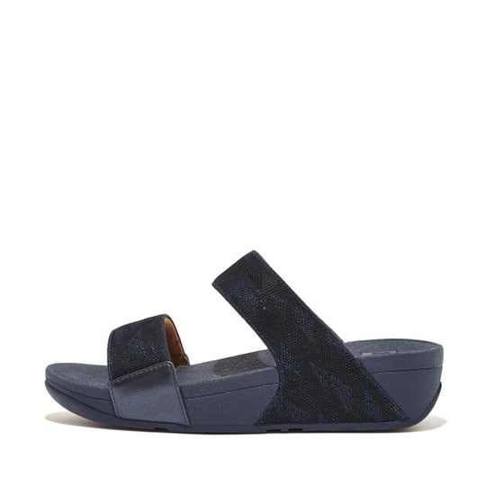 FitFlop Lulu dames slide donker geo glitz met glitters en patroon - Image 2