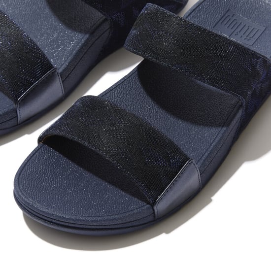 FitFlop Lulu dames slide donker geo glitz met glitters en patroon - Image 3