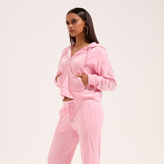 Juicy Couture Iccle diamante oversized cropped hoodie - Image 1