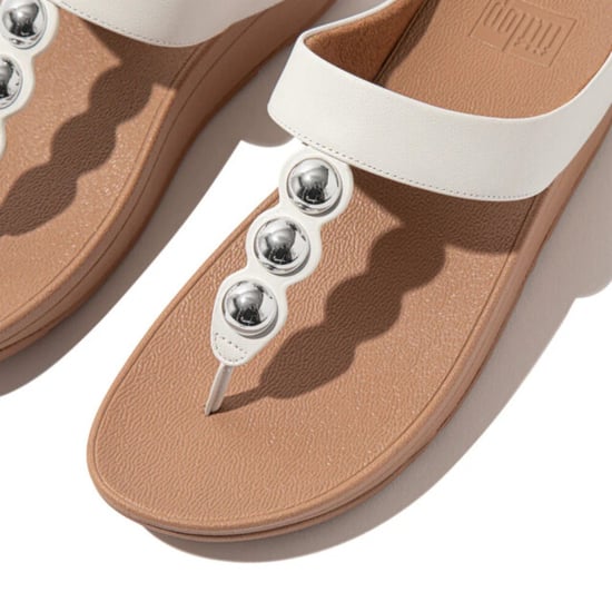 FitFlop Fino mirror-dome leather toe-post sandals - Image 2