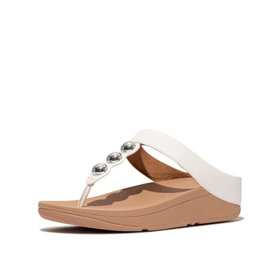 FitFlop Fino mirror-dome leather toe-post sandals - Image 3
