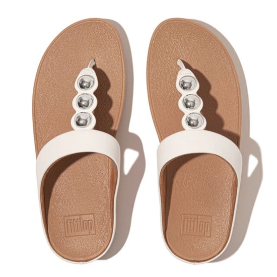 FitFlop Fino mirror-dome leather toe-post sandals - Image 6