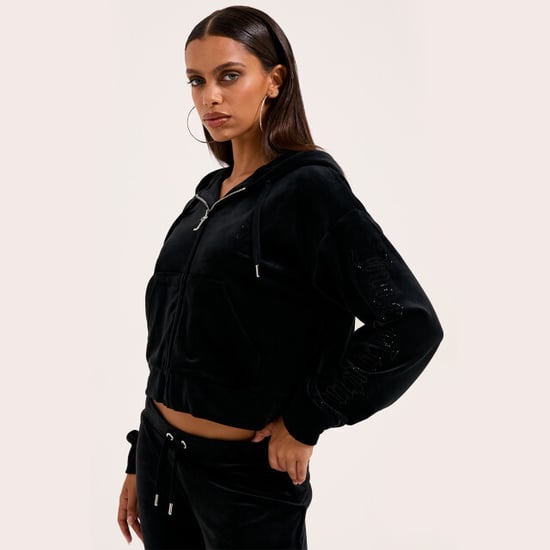Juicy Couture Iccle diamante oversized cropped hoodie - Image 3