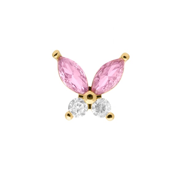 Luxenter Piercing met veelkleurige zirkonia, afgewerkt in 18-karaats geelgoud - Suife - Image 1