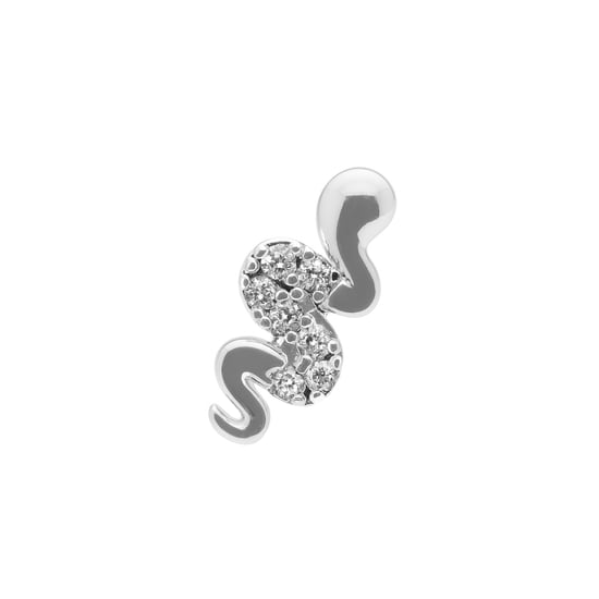 Luxenter Piercing met glanzende zirkonia, afgewerkt in 925 sterling zilver - Camum - Image 1