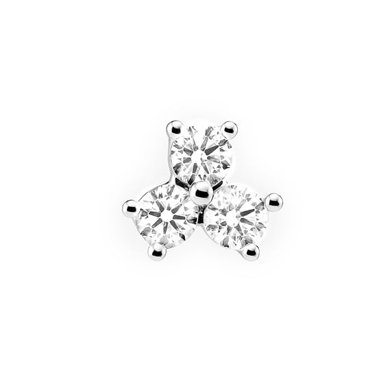 Luxenter Piercing met glanzende zirkonia, afgewerkt in 925 sterling zilver - Liram - Image 1
