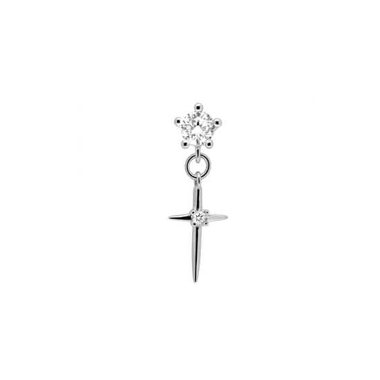 Luxenter Piercing met glanzende zirkonia, afgewerkt in 925 sterling zilver - Patraz - Image 1
