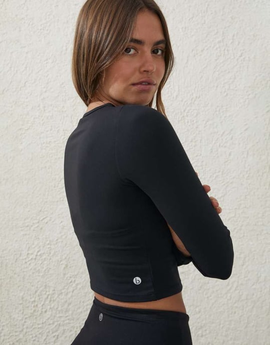 Cotton On Ultra soft fitted long sleeve top in black - Image 3