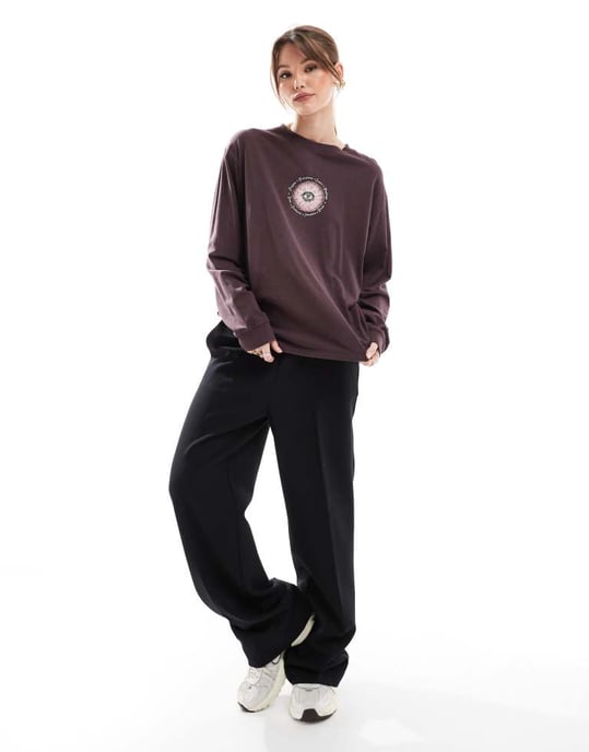 Cotton On long sleeve snake graphic t-shirt in dark oak - Image 2