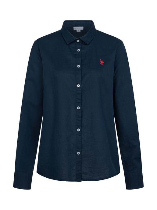 U.S. Polo Assn. dames linnen blouse van linnen-katoenmix - Image 1