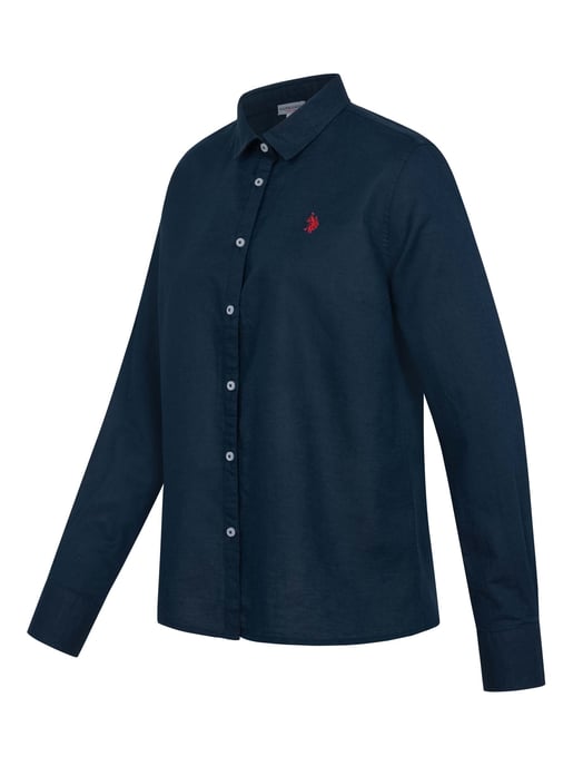 U.S. Polo Assn. dames linnen blouse van linnen-katoenmix - Image 2