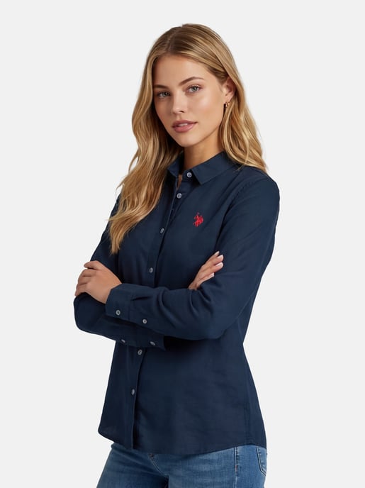 U.S. Polo Assn. dames linnen blouse van linnen-katoenmix - Image 6