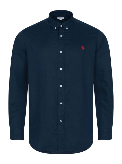U.S. Polo Assn. heren linnen overhemd van linnen-katoenmix - Image 1